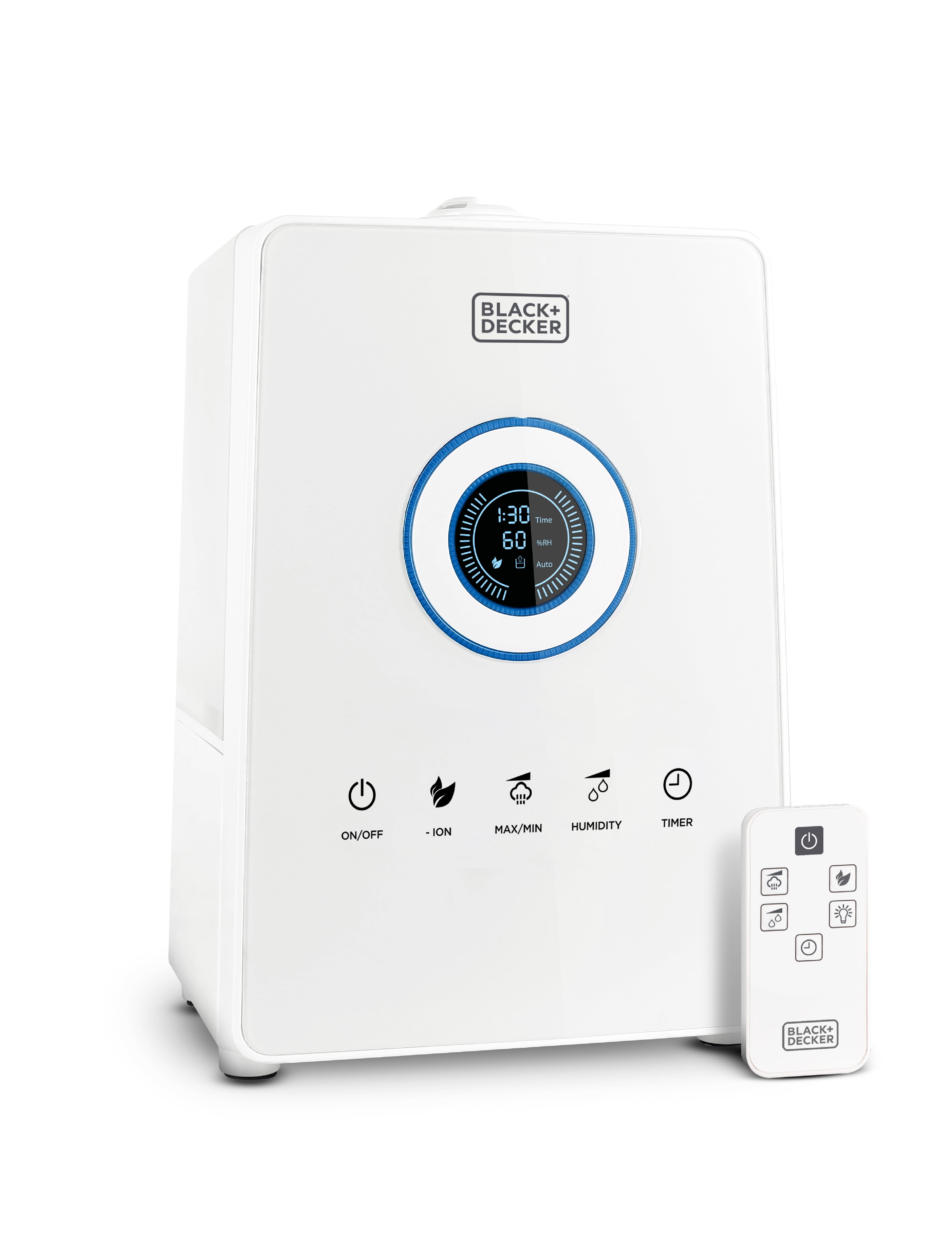 White Ultrasonic Humidifier with Remote and Digital Touch Panel