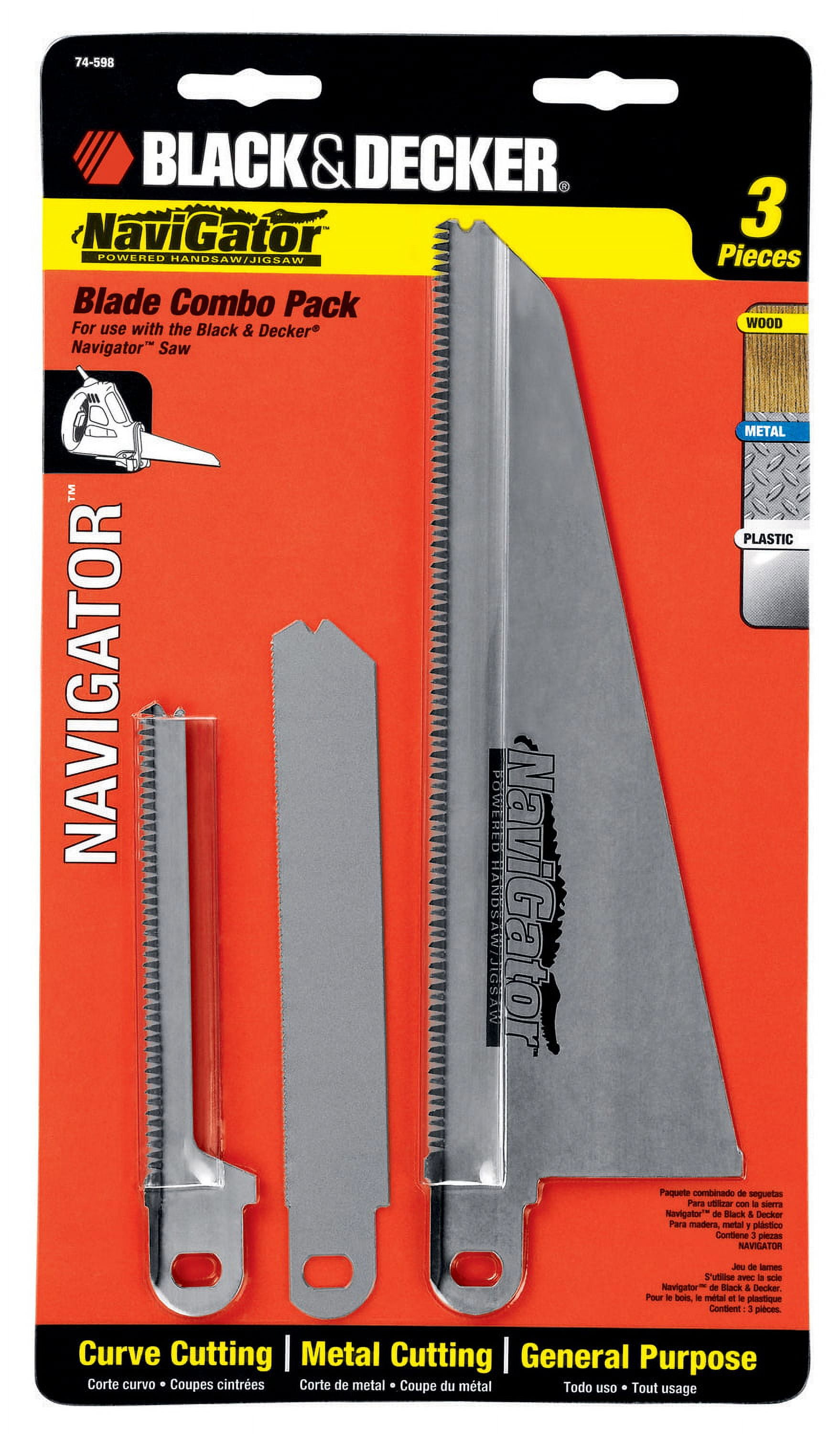 BLACK+DECKER Jig Saw Blade for SC500 Navigator Saw, Wood Cutting (74-591)  Large - Jig Saw Blades 