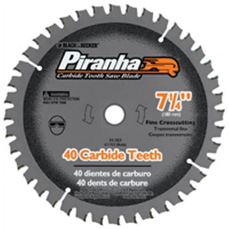 Black & Decker 77-757 Piranha 7-1/4-Inch 40 Tooth ATB Thin Kerf Fine  Finishing Saw Blade with 5/8-Inch and Diamond Knockout Arbor