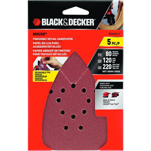 Black & Decker BDAMX5 Sheet Sanding Mega Mouse 5pk,Each