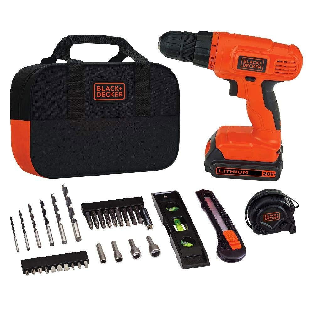 Black & Decker BDCD120VA 20V Lithium Drill/Driver Project Kit