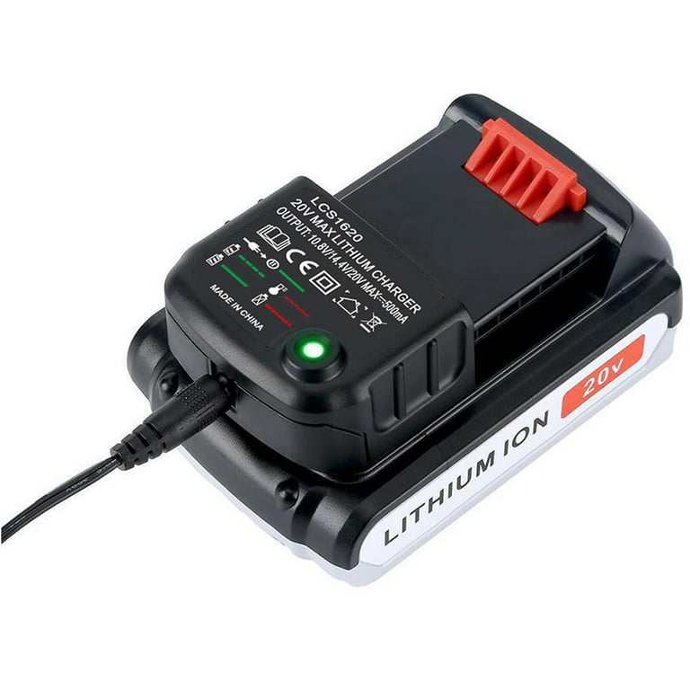 Black & Decker Battery Charger, 20V LCS1620 Lithium Battery Charger for All  Black & Decker LB20 LBX20 LBX4020 