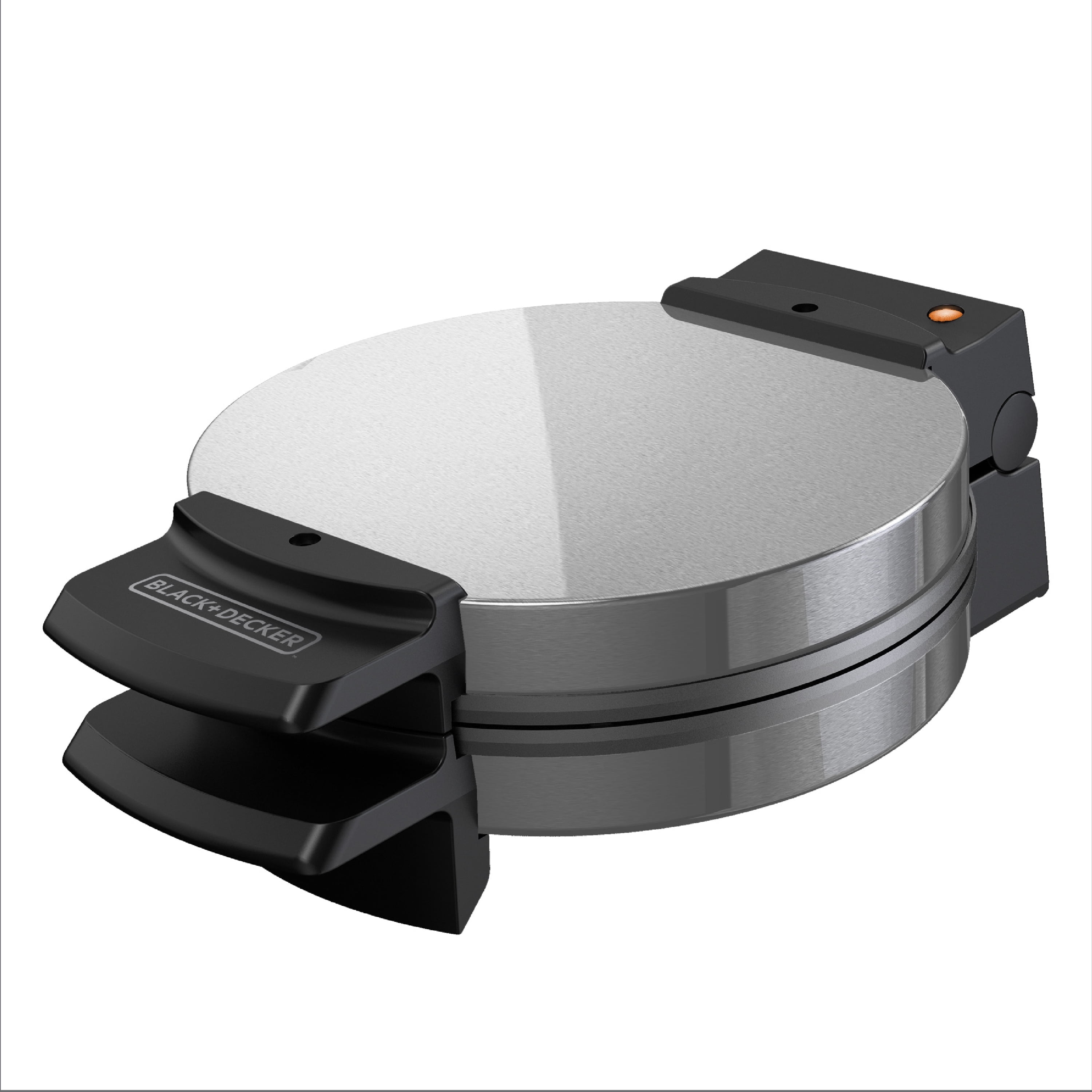 Silver Non-stick Belgian Style Waffle Maker with Cool Touch Handle