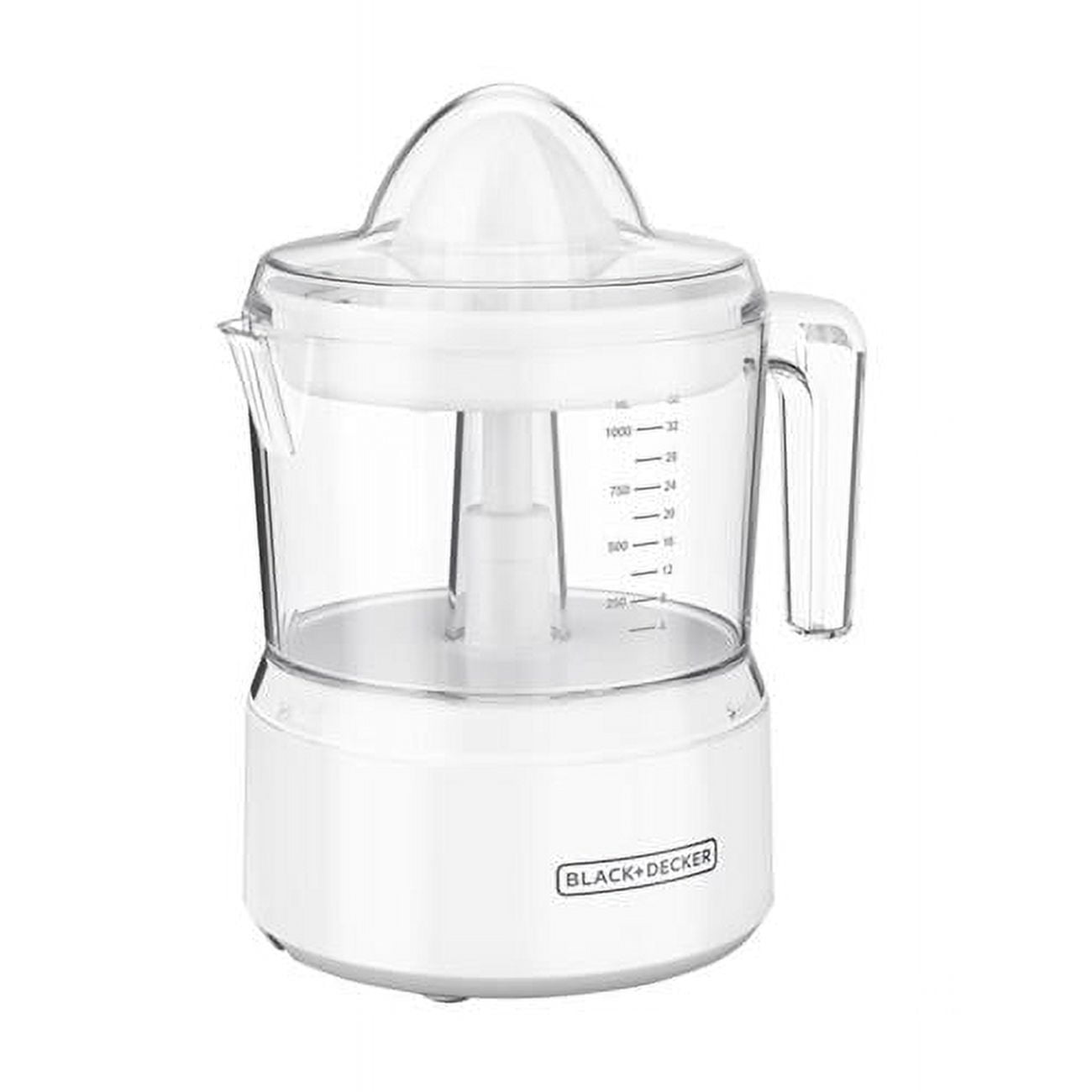 White Plastic Citrus Juicer with Measuring Cup