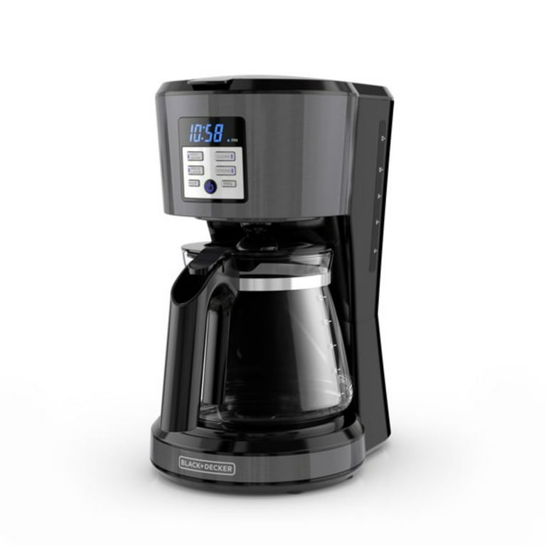 BLACK+DECKER 12-Cup* Programmable Coffeemaker, Black Stainless 