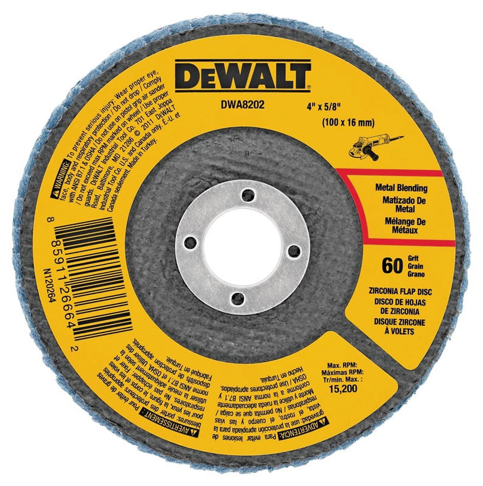 Black & Decker/DWLT 4" 60 Grit Flap Disc DWA8202