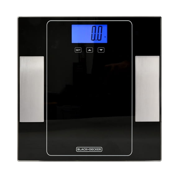 Black + Decker Digital Smart Scale, Body Weight & BMI, Bathroom Scale with Body Composition Analysis, Black