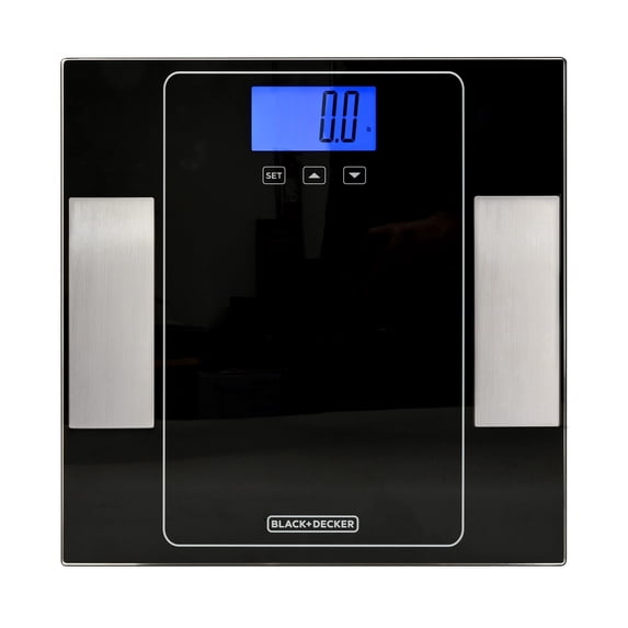 Black + Decker Digital Smart Scale, Body Weight & BMI, Bathroom Scale with Body Composition Analysis, Black