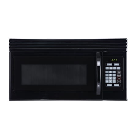 Black+Decker EM044KJN 1.6-Cu. Ft. Over-the-Range Microwave with Top Mount Air Recirculation Vent, Black