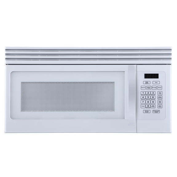 Black+Decker EM044KJNP10A 1.6-Cu. Ft. Over-the-Range Microwave with Top Mount Air Recirculation Vent, White