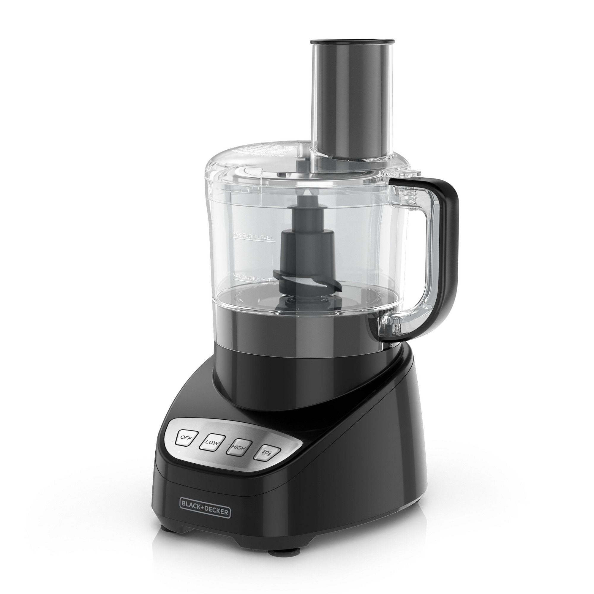 Black 8-Cup Food Processor with Stainless Steel Blade