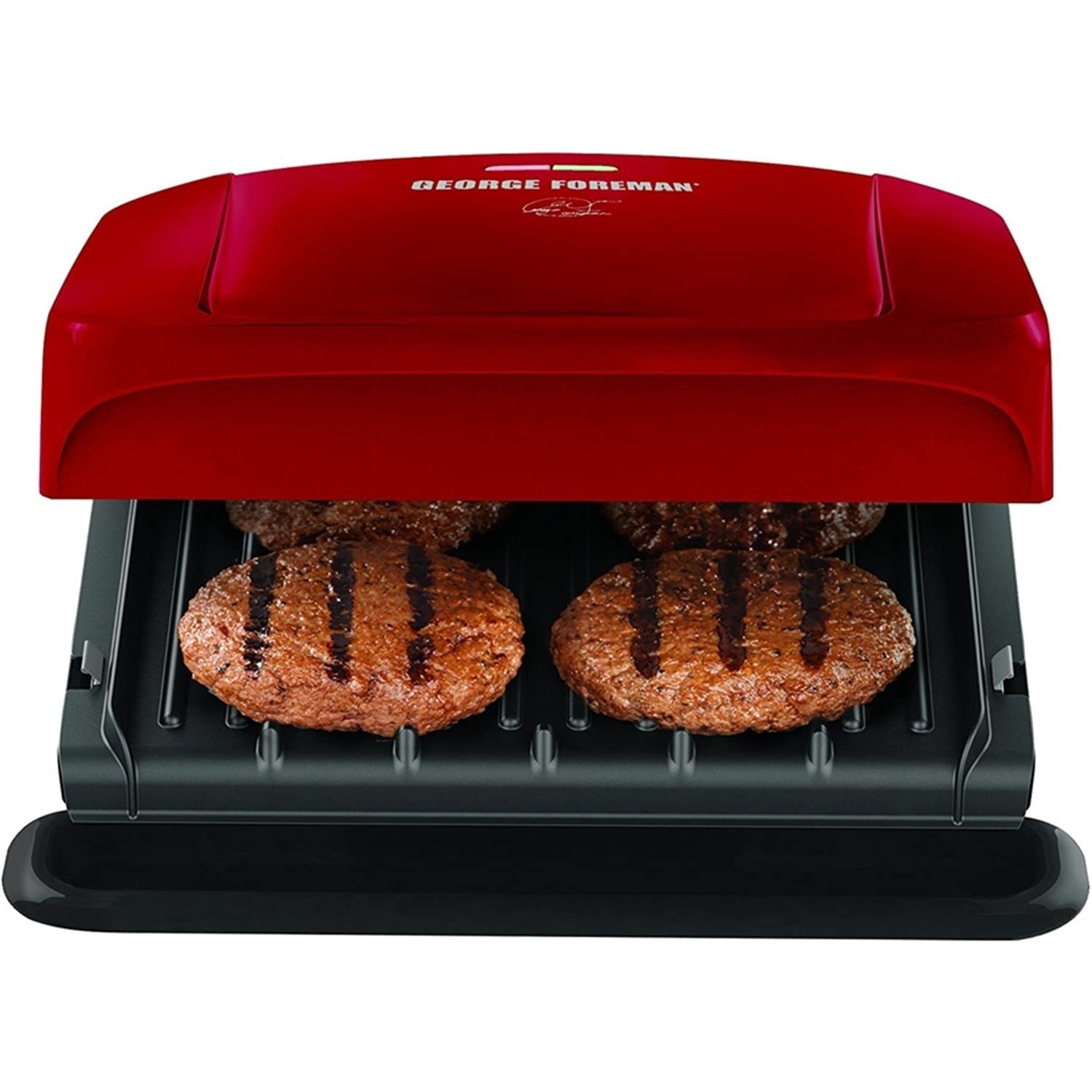 Black + Decker - George Foreman Indoor Electric Grill, Contains 4 Servings,  Removable Plates, Red 