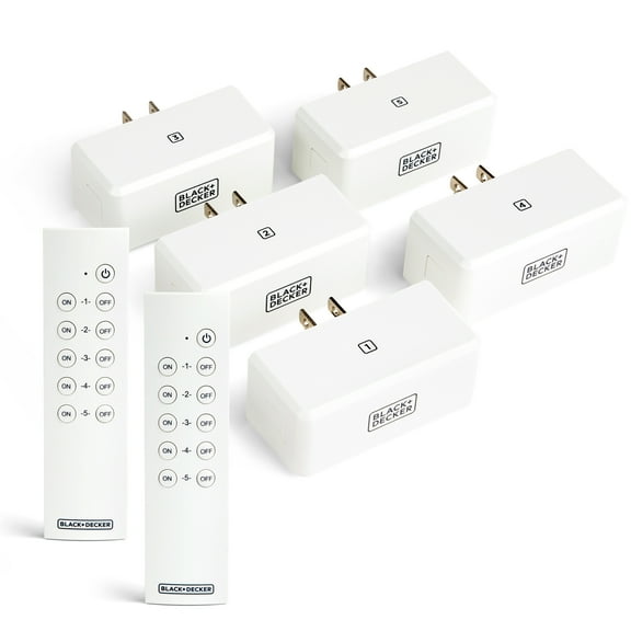Black + Decker Grounded Wireless Remote Outlets (5 Pack)