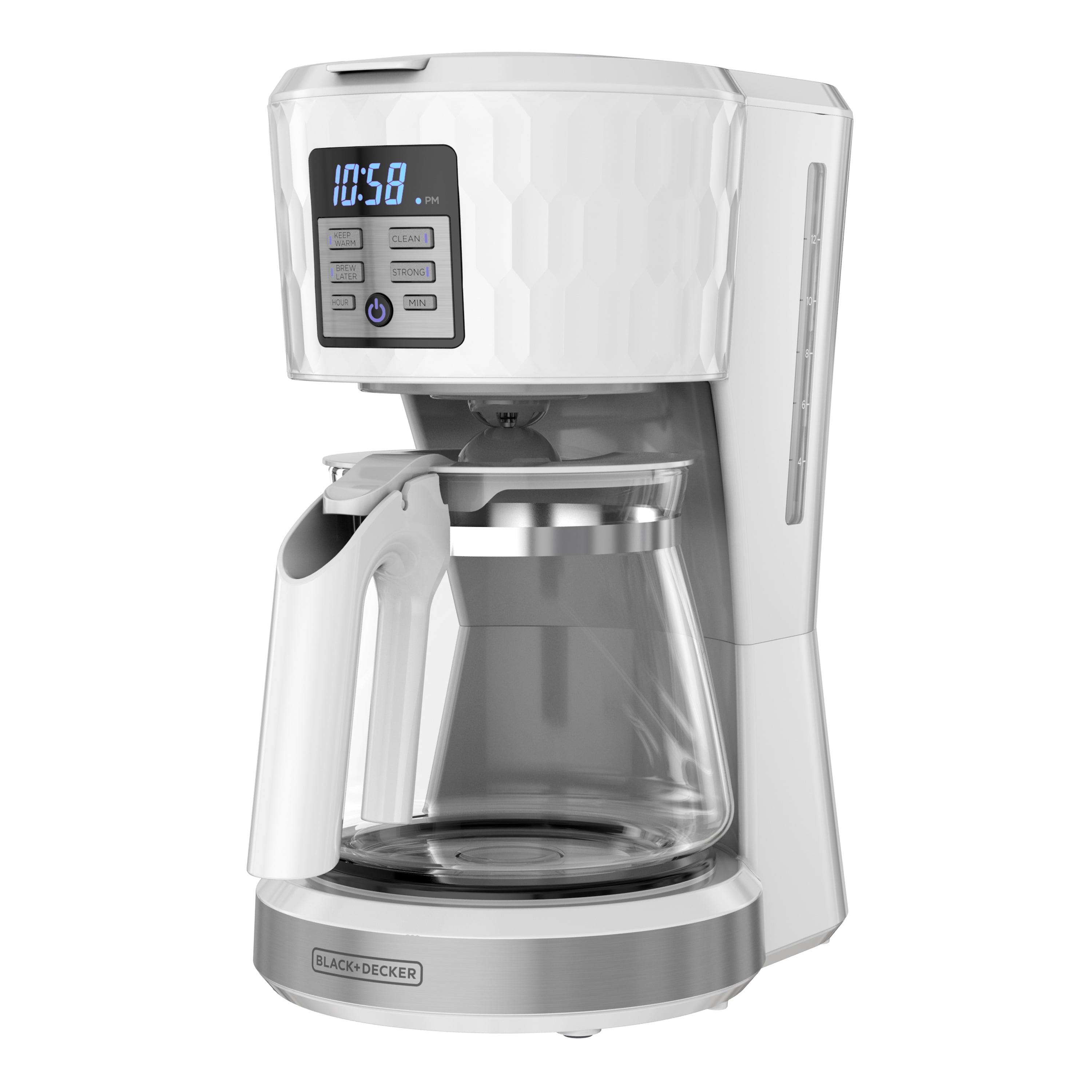 Black+Decker 12 Cup Coffee Maker in White