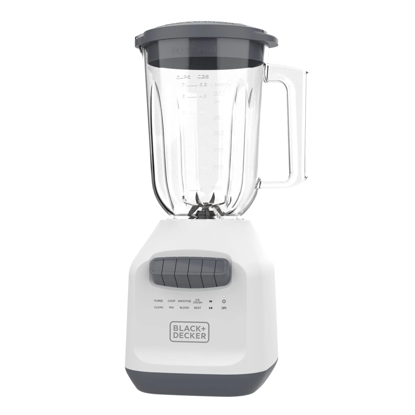 White 56oz Glass Jar Blender with Stainless Steel Blades
