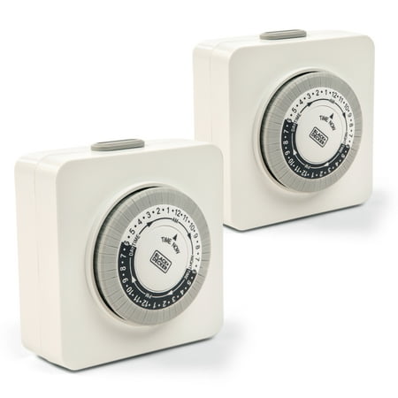 Black + Decker Indoor 2 Grounded Outlets Timer (2 Pack)