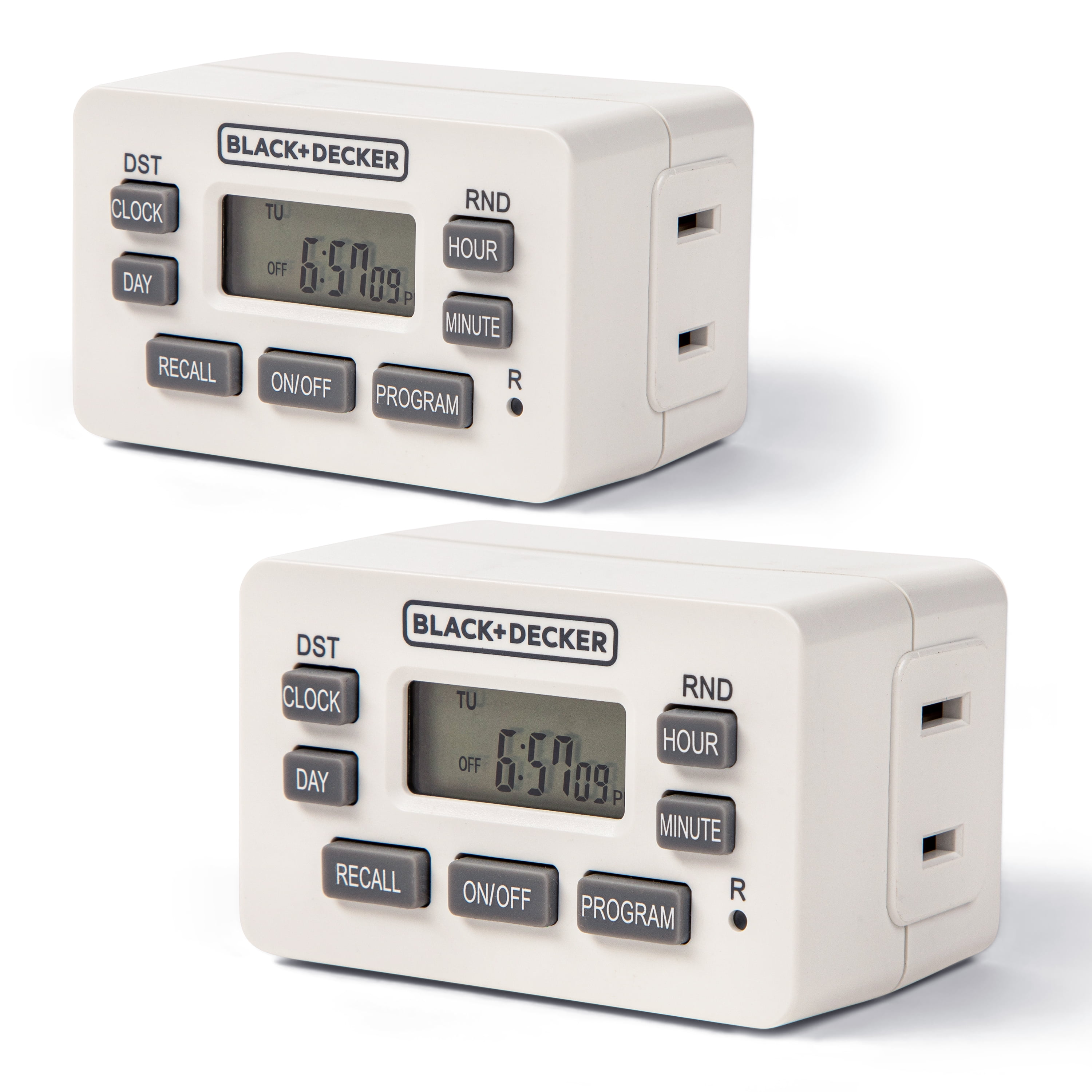 White Digital Programmable Indoor Timer Outlet 2-Pack