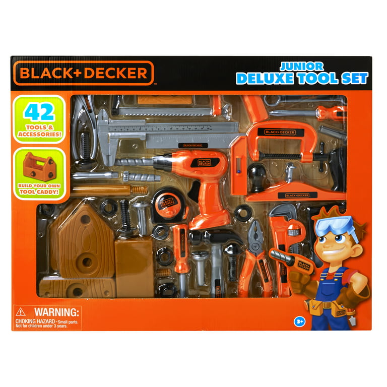 Black & Decker Black and Decker 90320 Junior Deluxe 42-Piece Toy Tool Set  with Toolbox for sale online