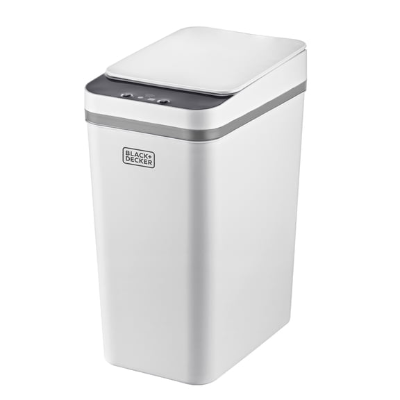 BLACK+DECKER 8 Liter Bathroom Trash Can with Motion Sensor Lid, White