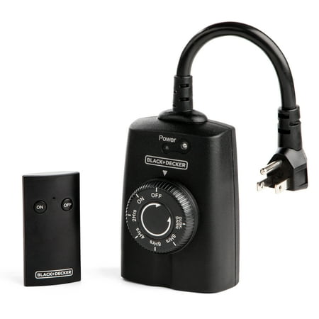 Black + Decker Outdoor Grounded Timer Wireless Remote 2 Outlets