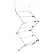 BLACK + DECKER Over-the-Door Telescopic Clothes Drying Rack, Expandable, Stainless Steel, 2-Tier, Space-Saving Indoor Design