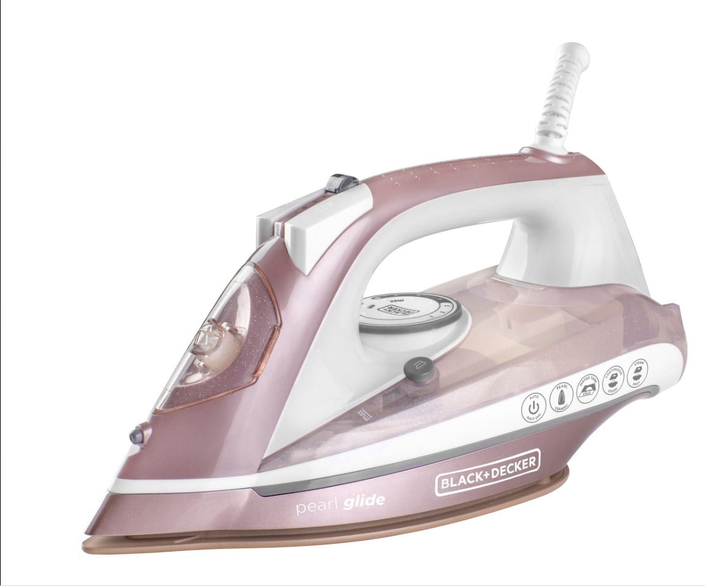 Black + Decker Pearl Glide Steam Iron, Pearl Infused Ceramic Soleplate