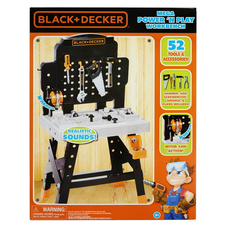 Black & Decker Jr Kids Power Workshop Workbench Tools 50+