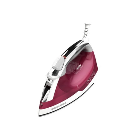 Black & Decker QuickPress IR14V - Steam iron with auto shut-off - sole plate: stainless steel - burgundy