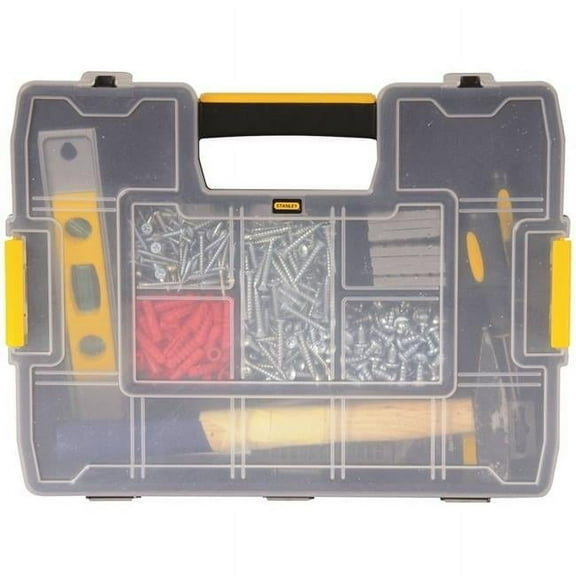 Black & Decker SortMaster Junior Heavy Duty Tool Box Organizer, 11 in W 2.7 in H, Plastic, Black