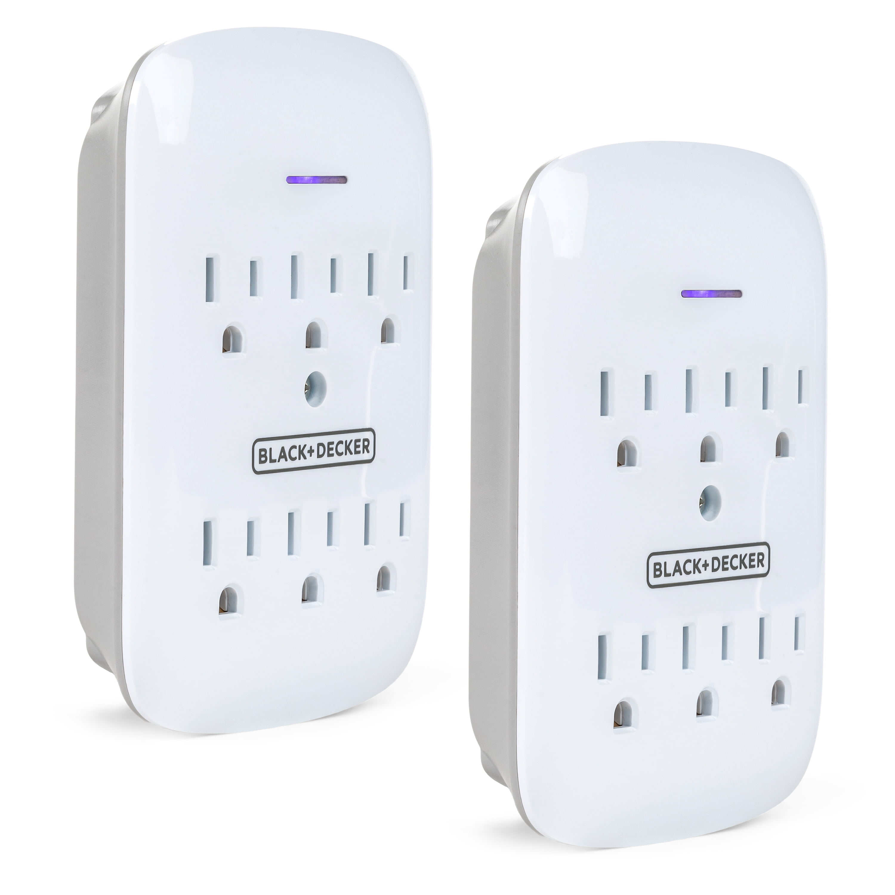 Black + Decker Surge Protector Wall Tap 6 Outlets (2 Pack)