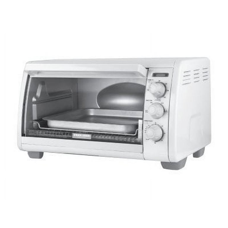  BLACK+DECKER 4-Slice Toaster Oven, White, TRO420: Home
