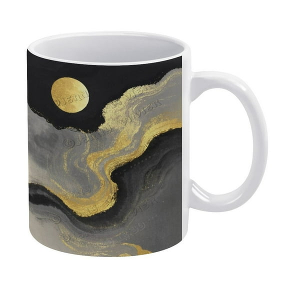 Black Decor Mountain Themed 11 oz Coffee Mug - Ceramic, Tea Mug and Coffee Cup for Nature Lovers