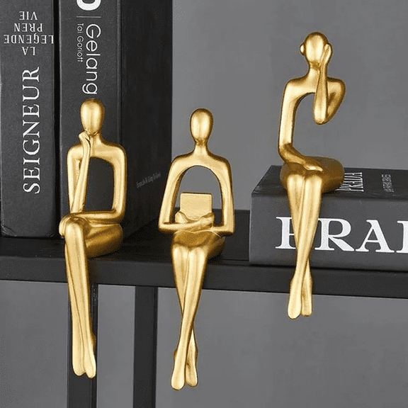 Gold Decor Statue Abstract Resin Sculpture Ornament Art Figurine Modern Home DéCor Accents Office Decor Bookshelf Decor TV Stand Table Decorations for Living Room