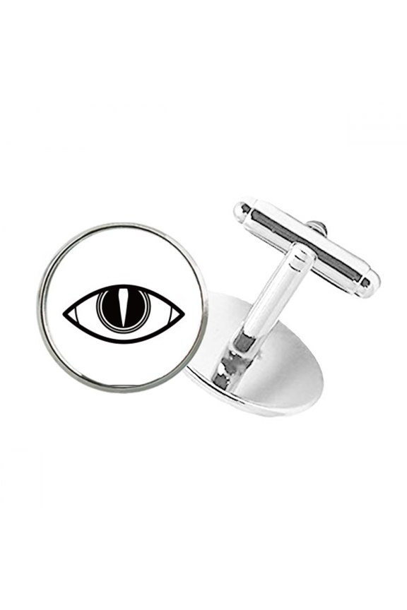 Black Decoration Vector Pattern Eye Round Button Cuff Clip Stud Cufflinks