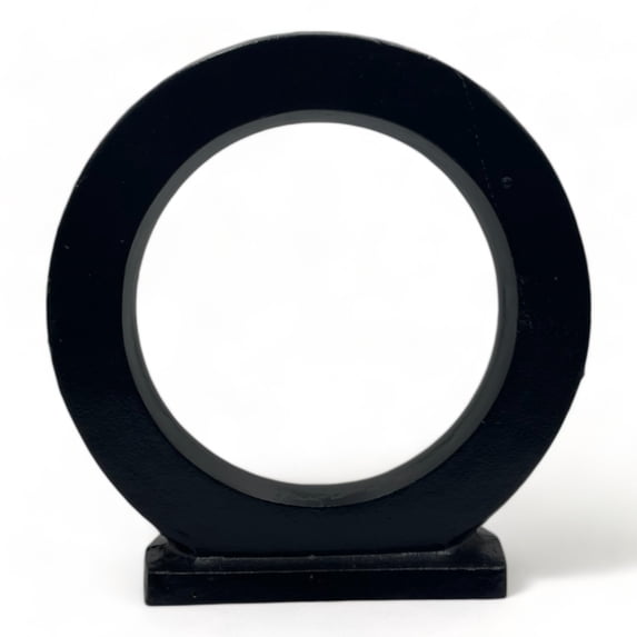Black Decorative Metal Aluminum Round Ring Home Decor Sculpture 14.5 in x 4 in x 15 in, by 90210 Kitchen and Bath