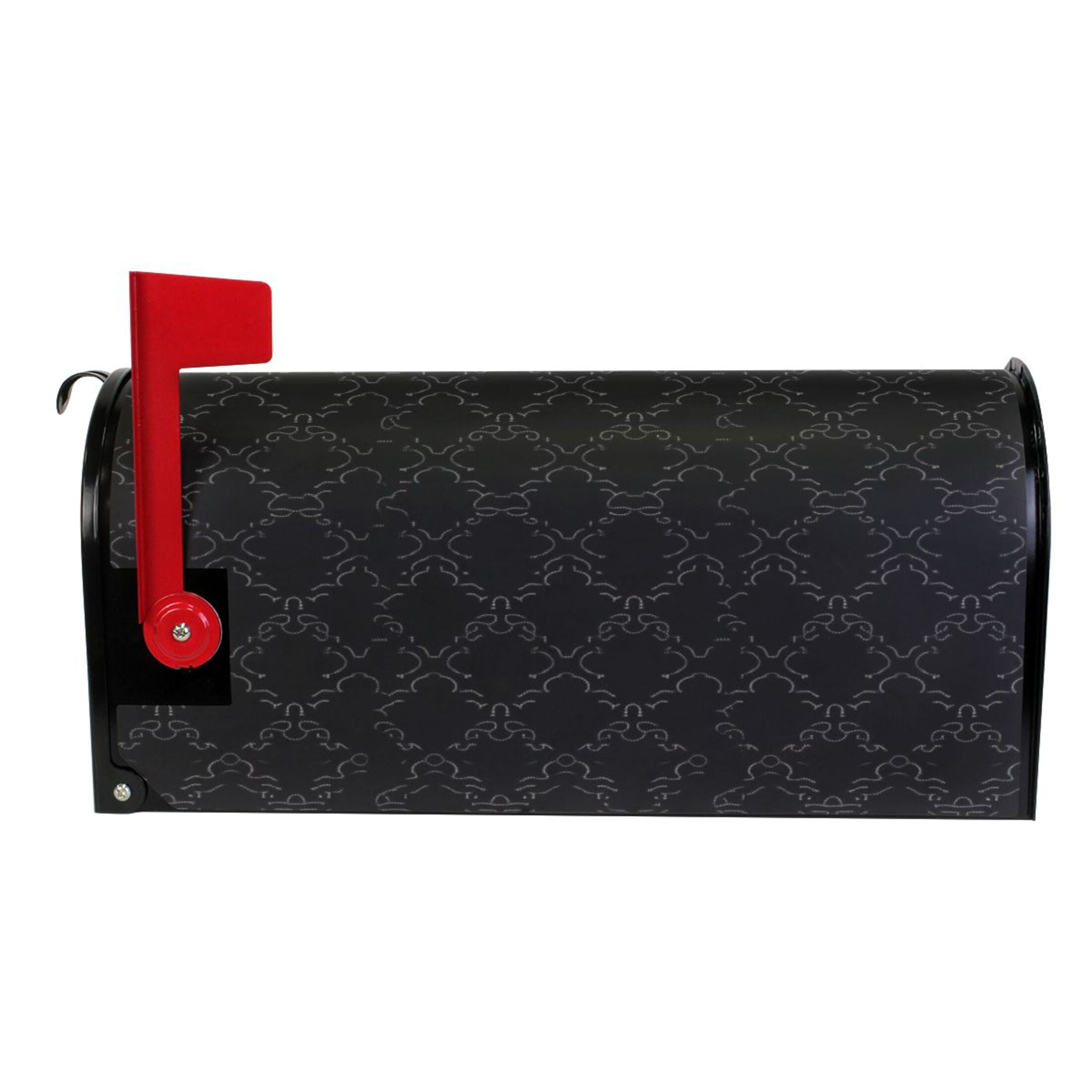 Black Decorative Pattern Magnetic PVC Mailbox Cover, 25.4" x 20.7" Large, Waterproof UV Resistant