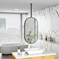 Black Decorative Simple Mirror, Ceiling Hanging Mirror for Washroom