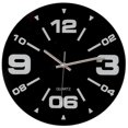 thumbnail image 1 of Black Decorative Unique Modern Round Glass Wall Clock, for Living Room, Kitchen, Dining or Bedroom, 1 of 1