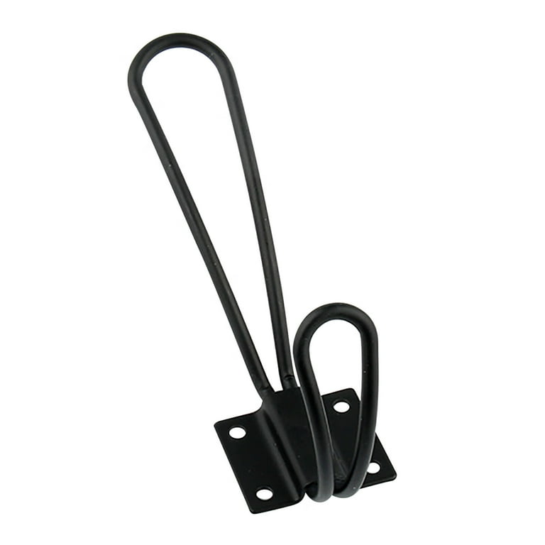 Black Decorative Wall Mounted Rustic Coat Hooks Rack Double