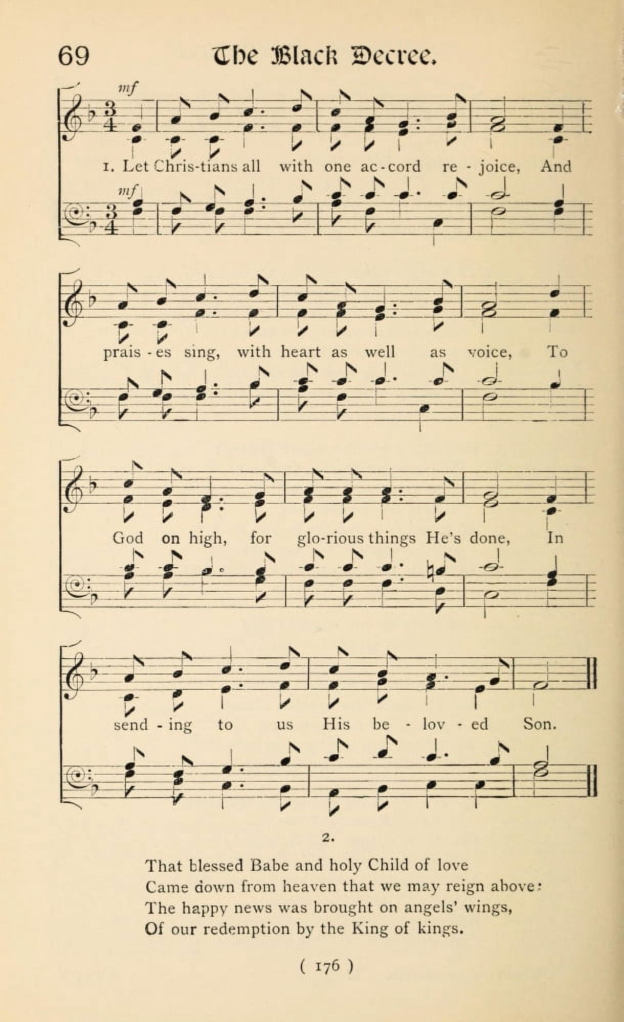 Black Decree 1 Christmas Carols New & Old 1850 Canvas Art - (18 x 24)