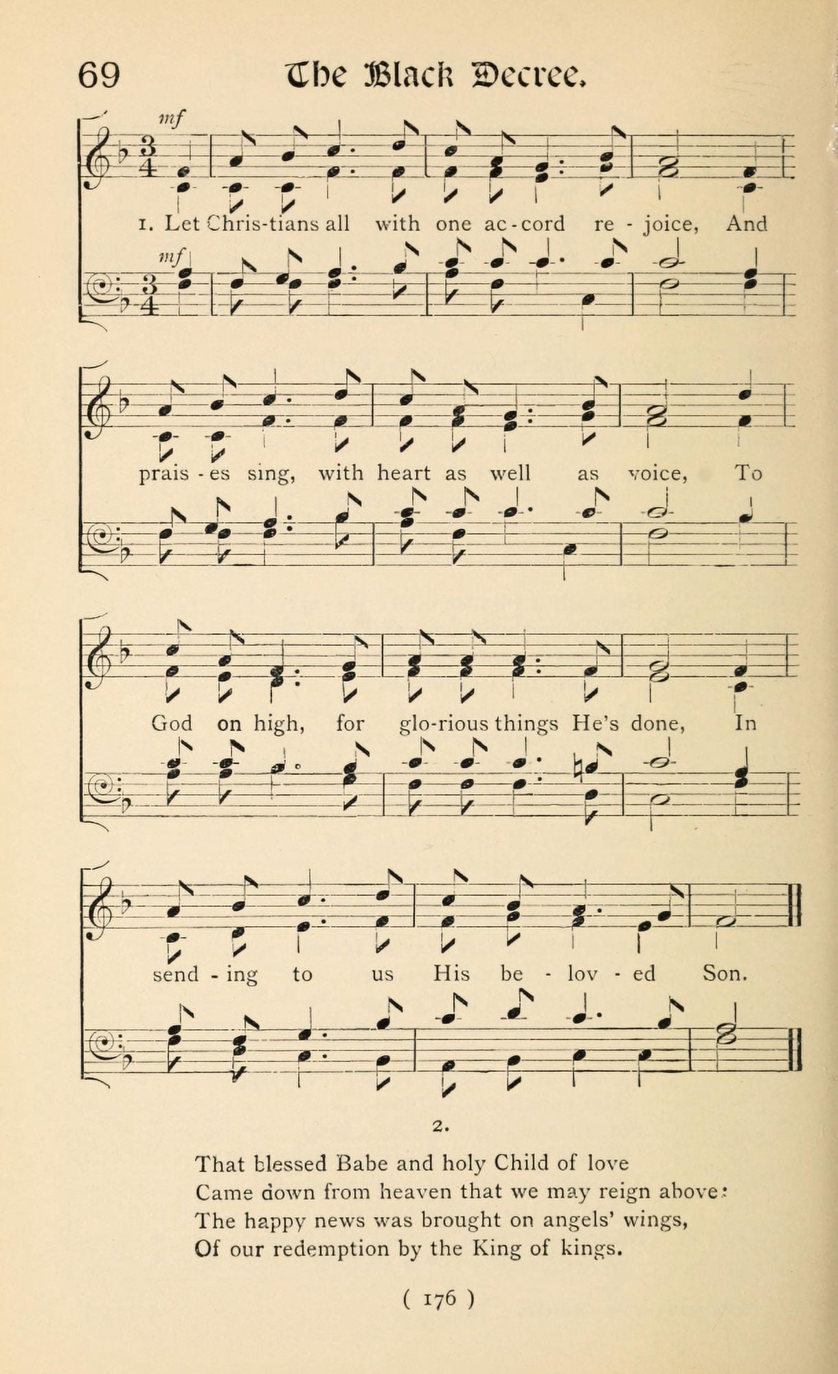 Black Decree 1 Christmas Carols New & Old 1850 Canvas Art - (24 x 36)