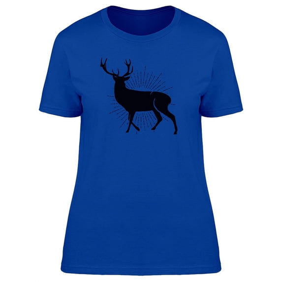 Black Deer Silhouette T-Shirt Women -Image by Shutterstock, Female Medium