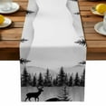 thumbnail image 1 of Black Deer Table Runner, Mountain Forest Animal Trees Nature Scenery Kitchen Table Runners Dress Scarves for Table Decorations Party/Restaurant/Indoor Outdoor Use, 13x90in, 1 of 9