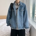 Black Denim Short Jacket Men Turn Down Collar Bomber Jacket Jeans Coats