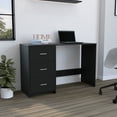 thumbnail image 1 of Black Desk For An Organized Home Office 16.15" Deep Writing With Three Functional Drawers, 1 of 4