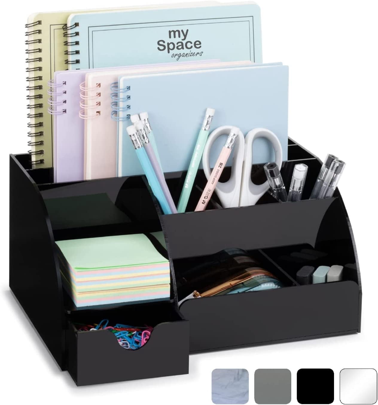 Black Desk Organizer Acrylic For Home Office Supplies And Accessories