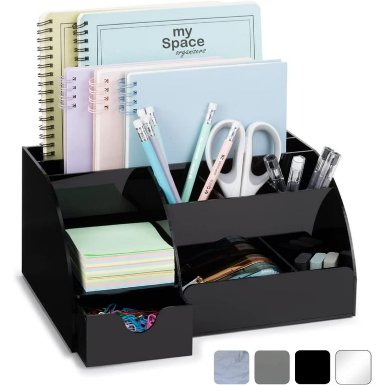 Black Desk Organizer Acrylic For Home Office and School Supplies And  Accessories