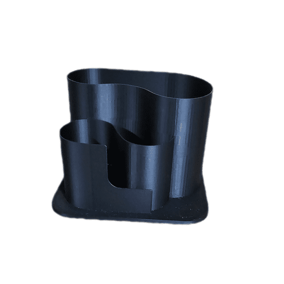 Black Desk Organizer with 3 Compartments Large Storage for Remotes, Mail, Pens & Accessories with Card Holder, 1ct