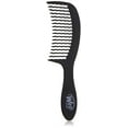 Black Detangling Comb Wide Tooth with WaveTooth Design Gently