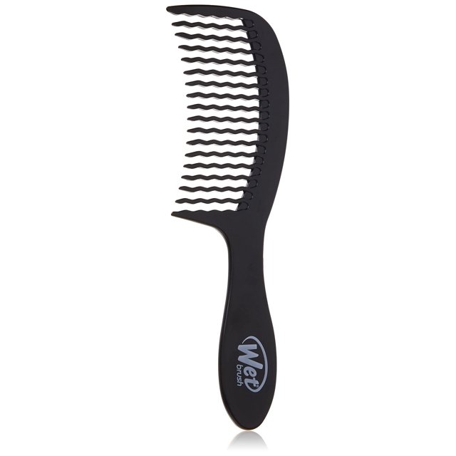 Black Detangling Comb Wide Tooth with WaveTooth Design Gently